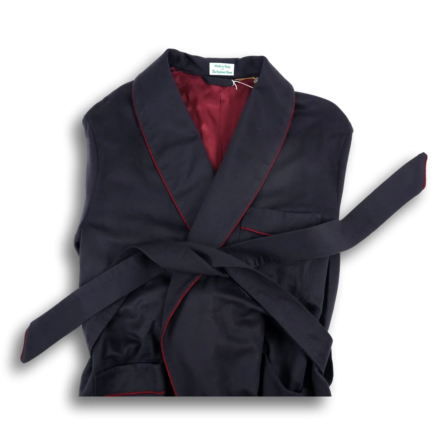 Navy Cashmere/Wool Dressing Gown sold by The Andover Shop