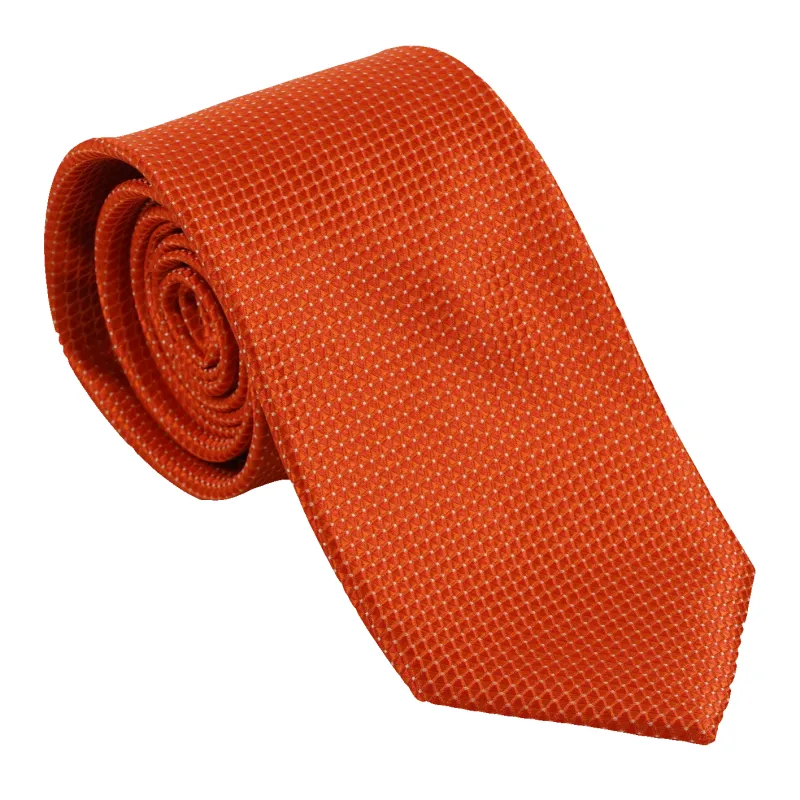 Orange Woven Textured Silk Tie sold by The Andover Shop