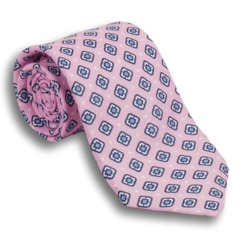 Shield Patterned Linen Tie sold by The Andover Shop