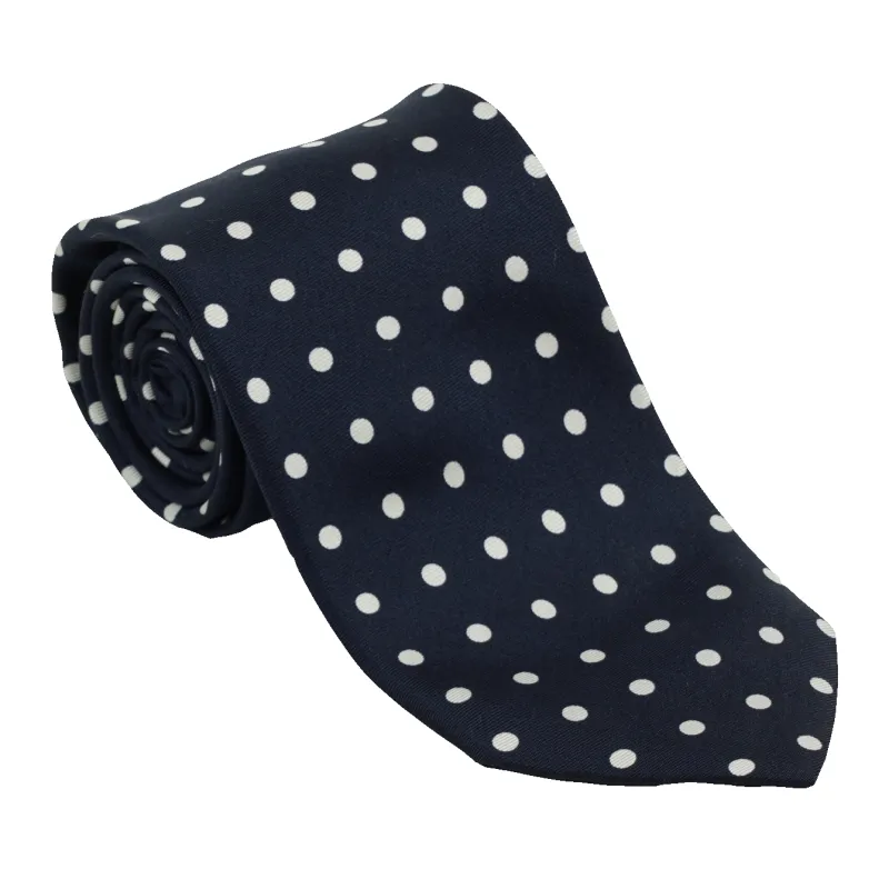 White Polka Dots Silk Tie sold by The Andover Shop