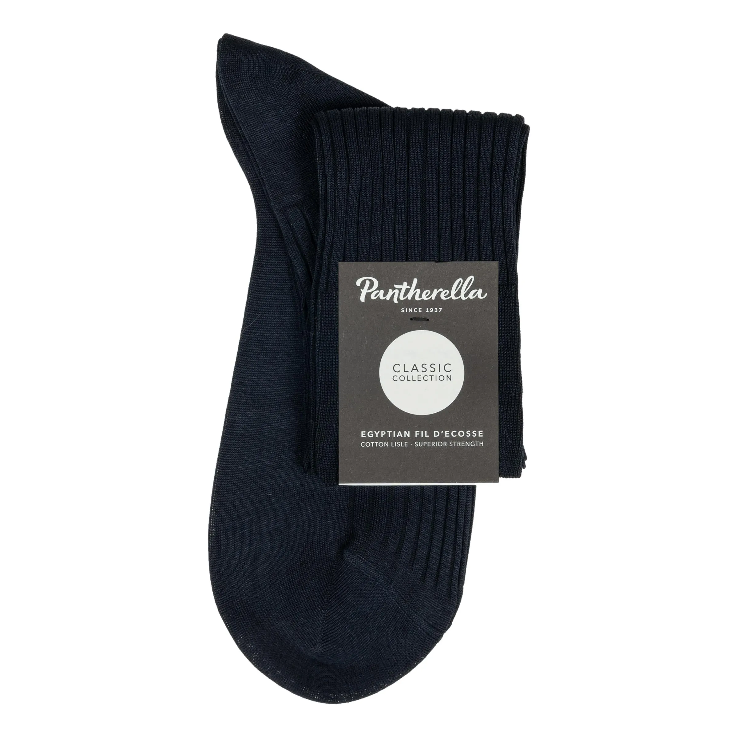 Danvers 5x3 Rib Cotton Lisle Over the Calf Dress Socks sold by The Andover Shop