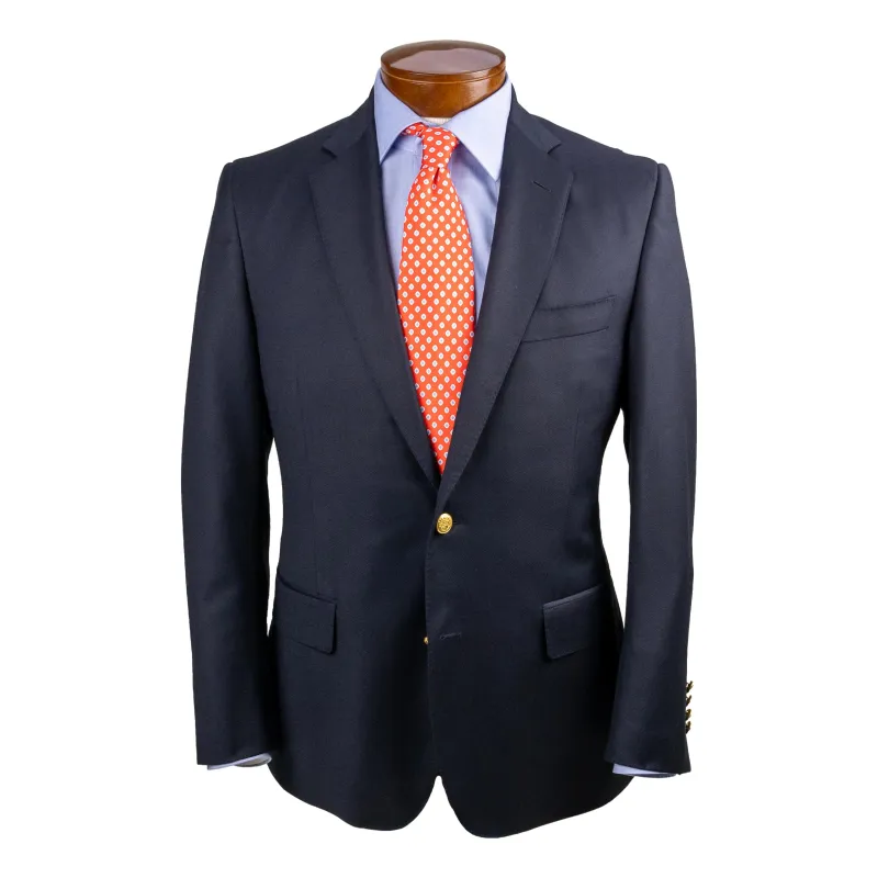 New Andover Fit 100% Wool Basket Weave Navy Blazer sold by The Andover Shop