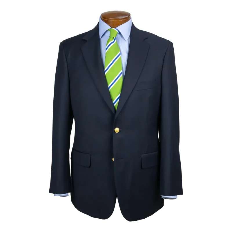 Traditional Andover Fit 100% Wool Basket Weave Navy Blazer sold by The Andover Shop