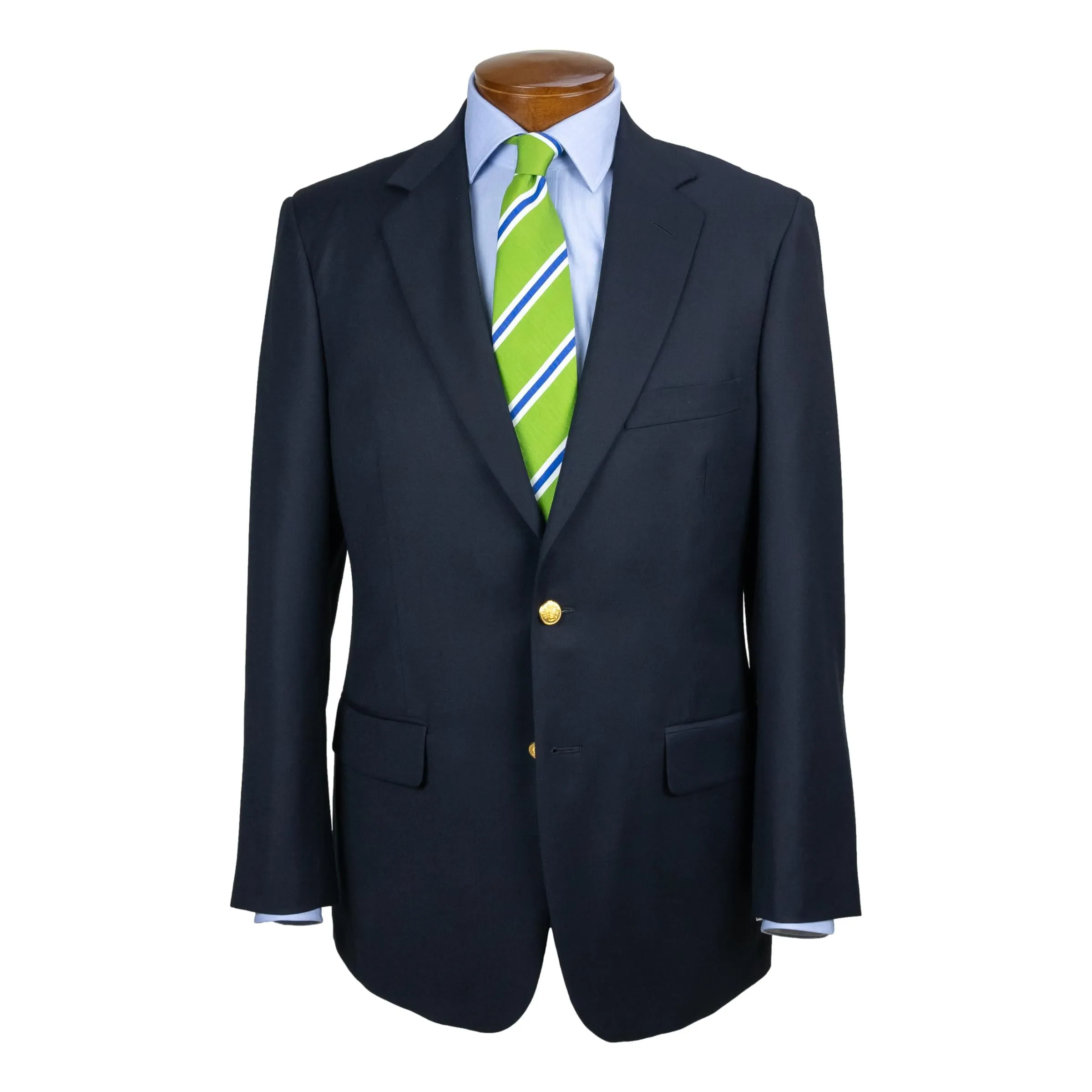 Traditional Andover Fit 100% Wool Basket Weave Navy Blazer sold by The Andover Shop