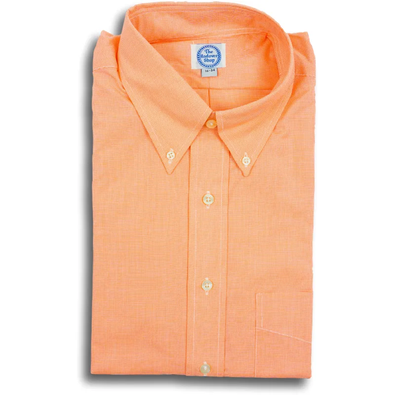 Orange Mini Gingham Button Down Shirt sold by The Andover Shop