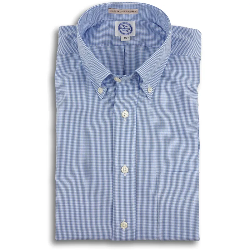 Blue Gingham Broadcloth Button Down Dress Shirts sold by The Andover Shop