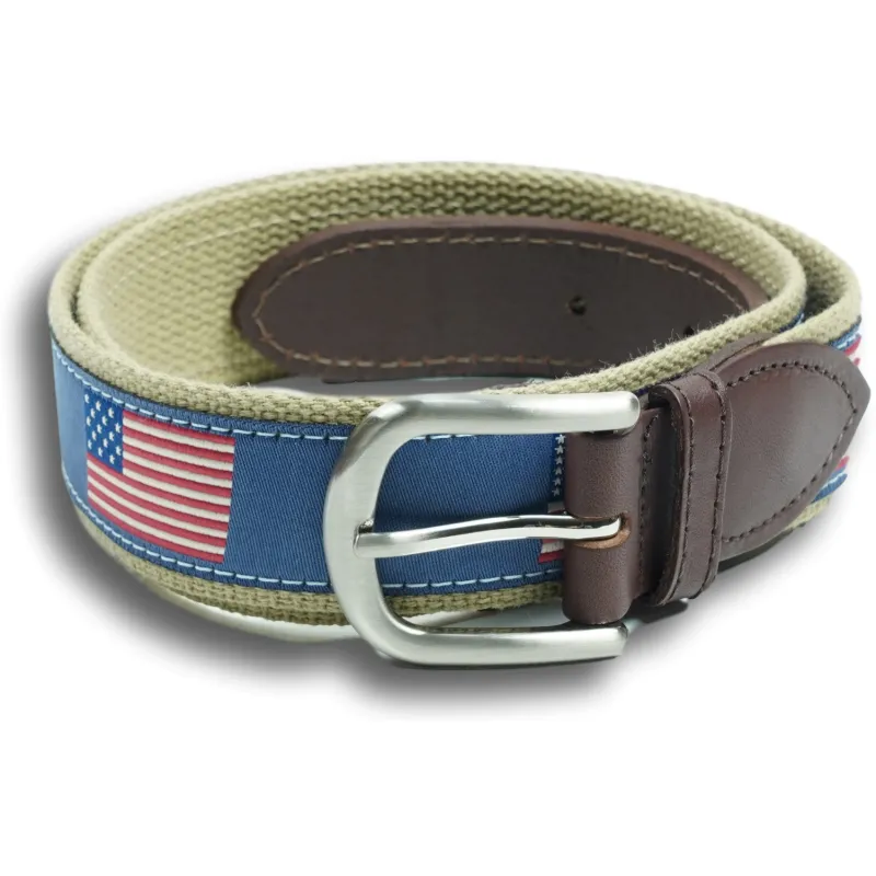 Historical American Flags Leather Tab Belt sold by The Andover Shop