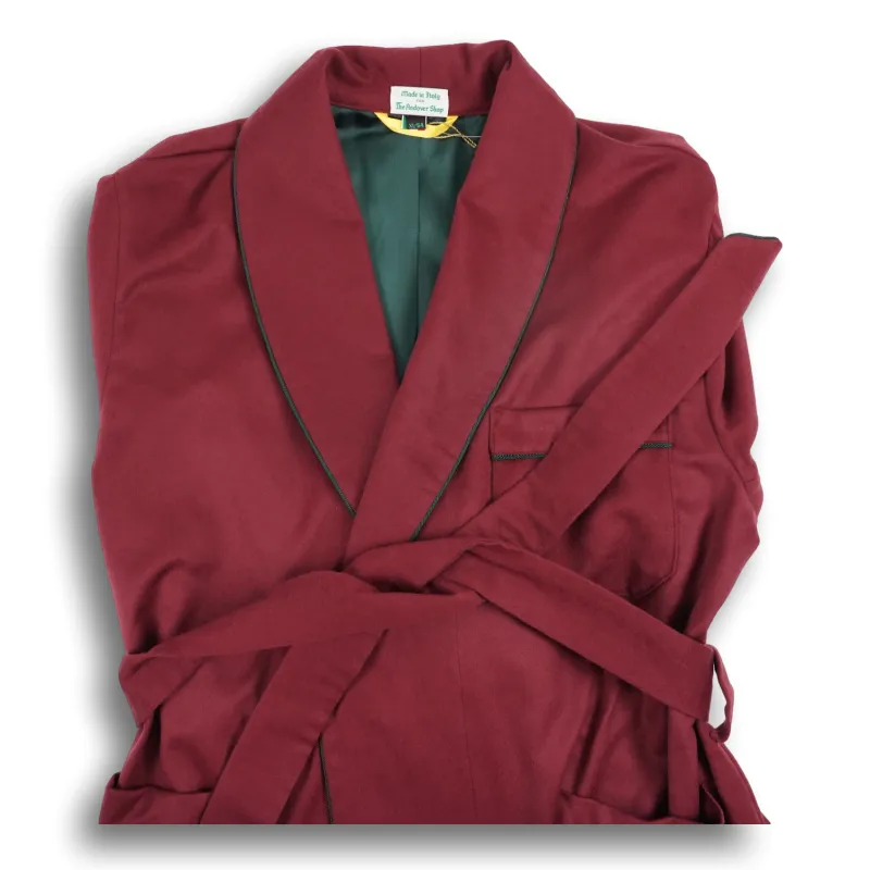 Maroon Cashmere/Wool Dressing Gown sold by The Andover Shop