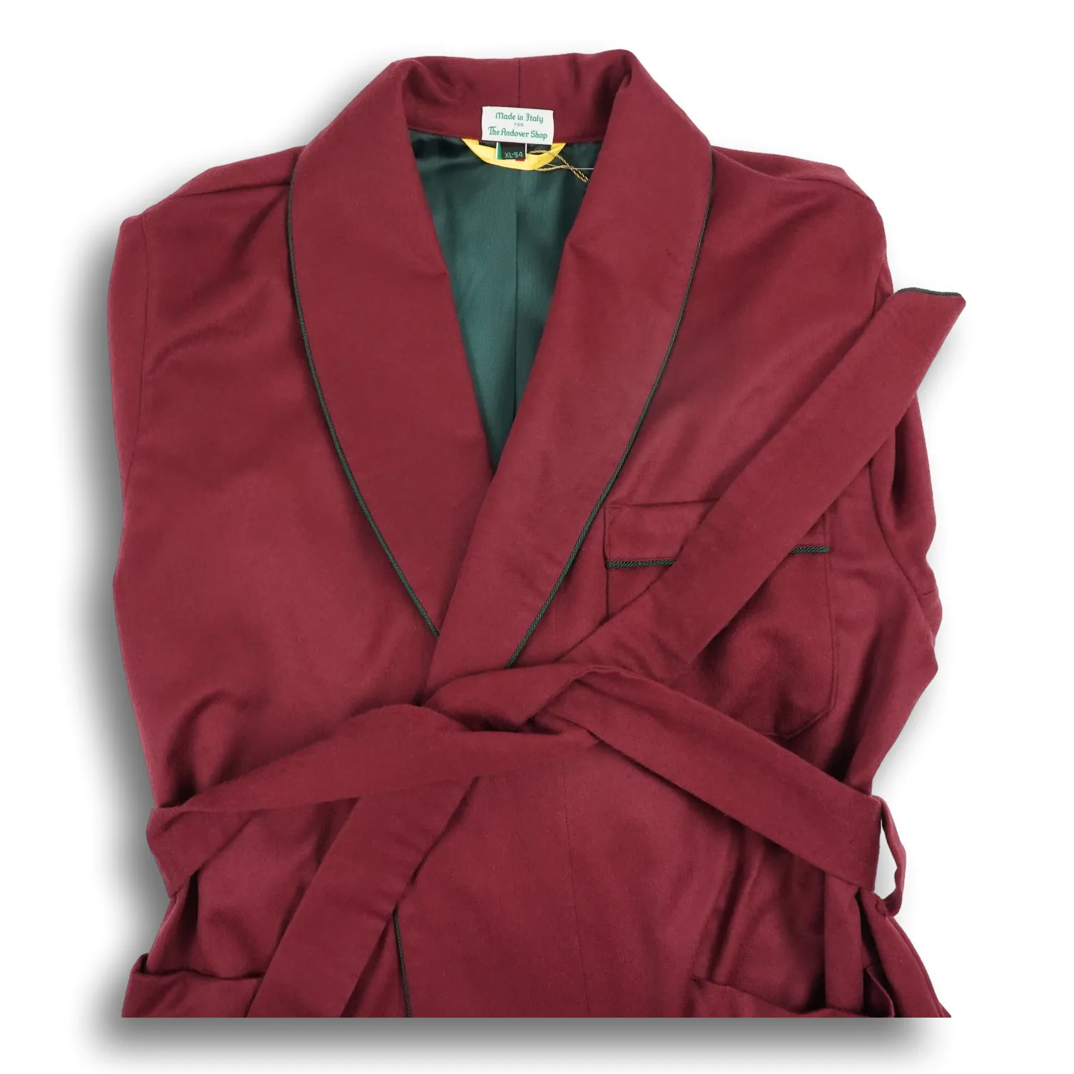 Maroon Cashmere/Wool Dressing Gown sold by The Andover Shop