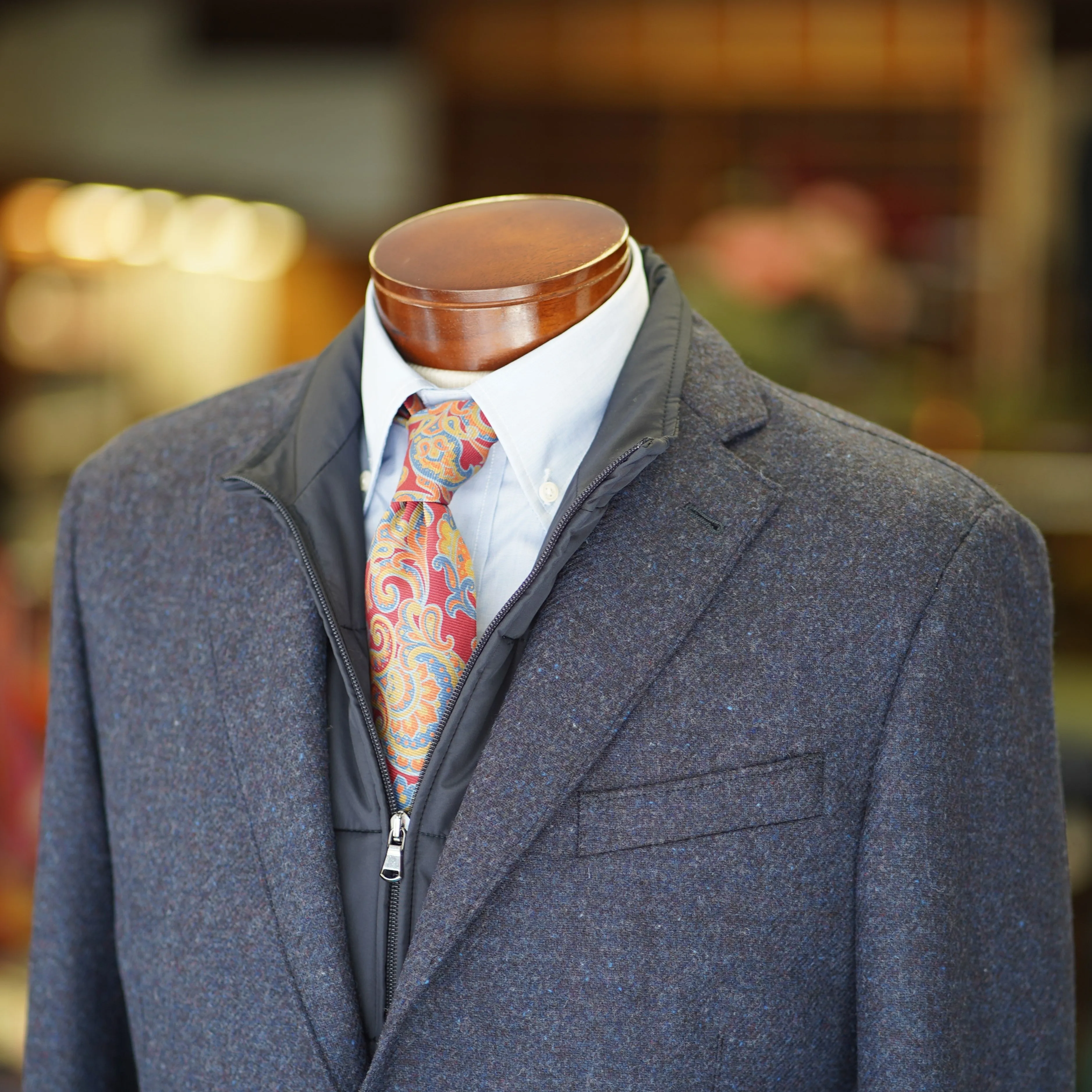 Navy 100% Virgin Italian Wool Zip-In Liner Sport Coat sold by The Andover Shop product image thumbnail 2