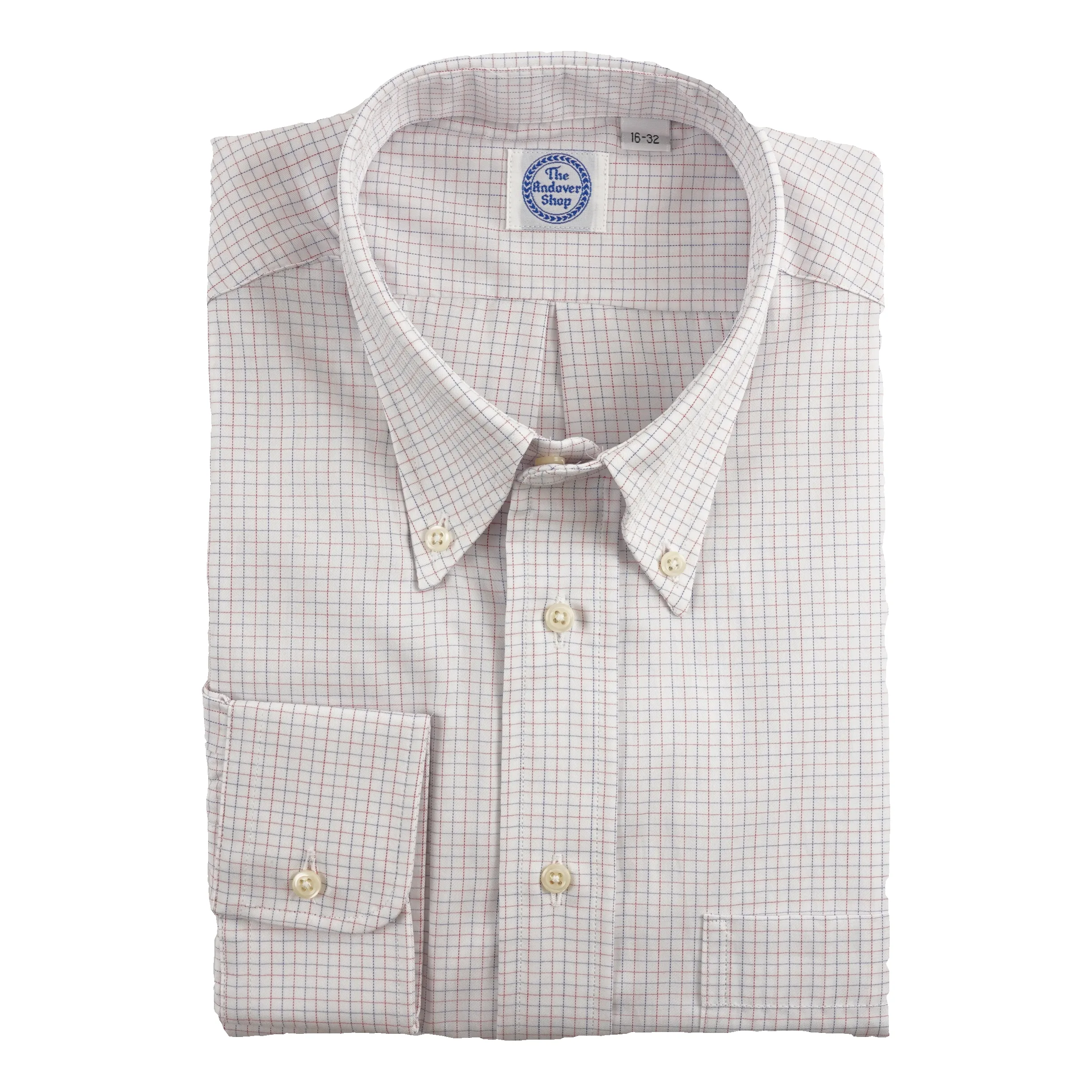 Blue and Red Tattersall Twill Button Down Dress Shirt sold by The Andover Shop