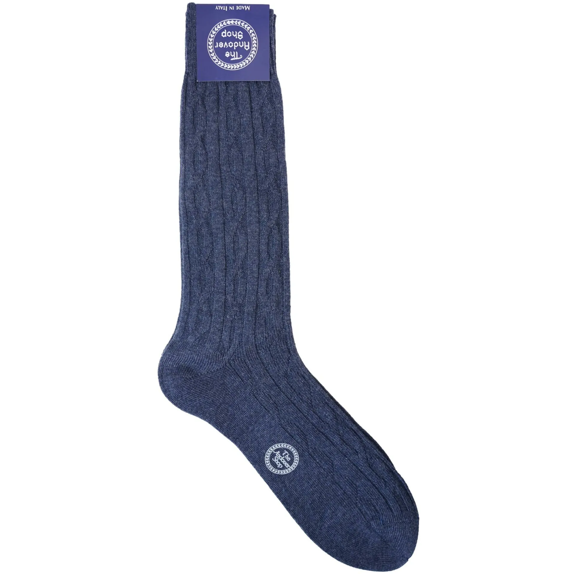 Mid-calf Cable Pure Cashmere Dress Socks sold by The Andover Shop