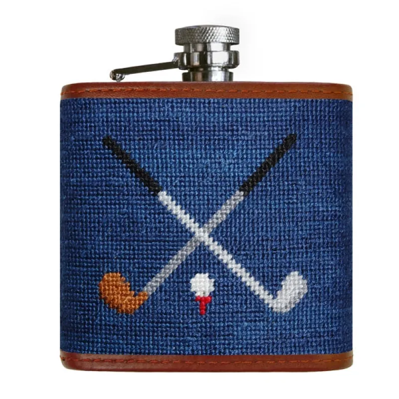 Golf Clubs Needlepoint Flask sold by The Andover Shop