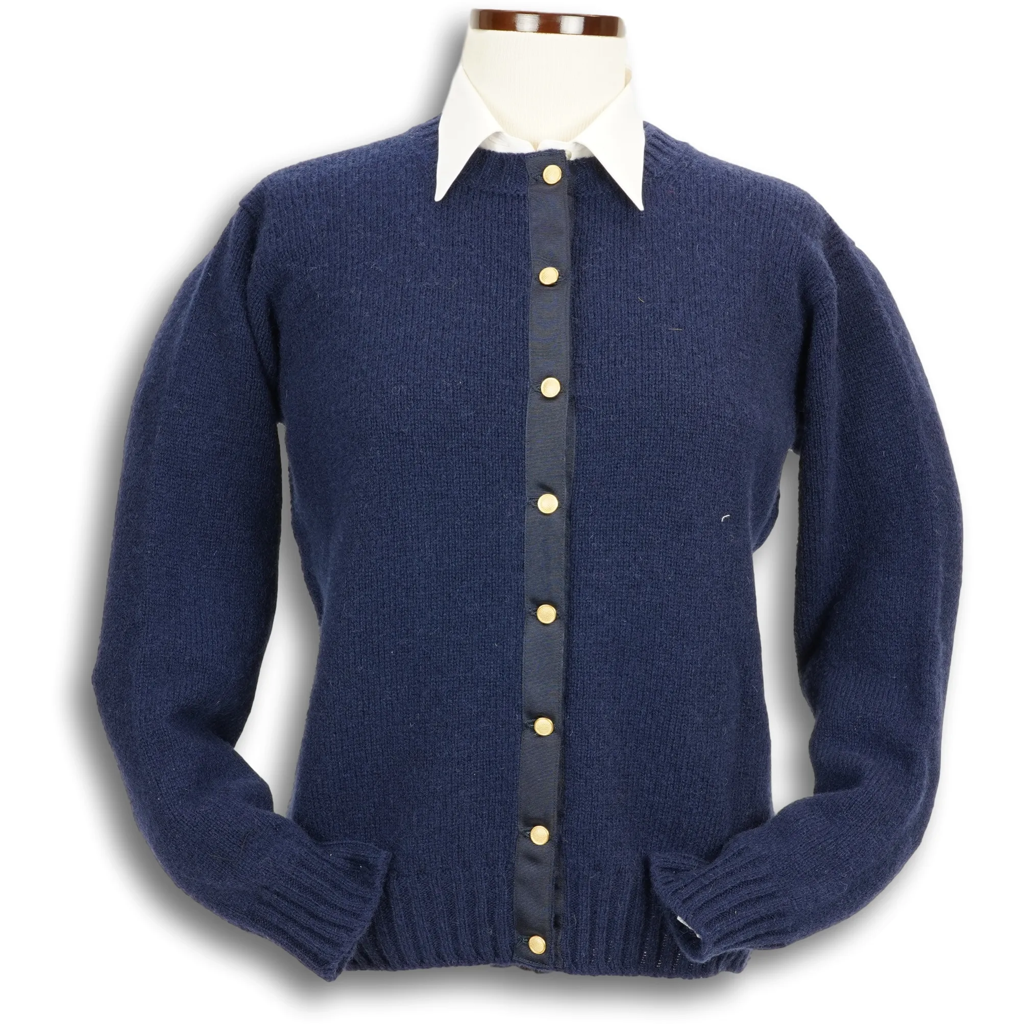 Shetland Crew Neck Cardigan Sweater sold by The Andover Shop product image thumbnail 2
