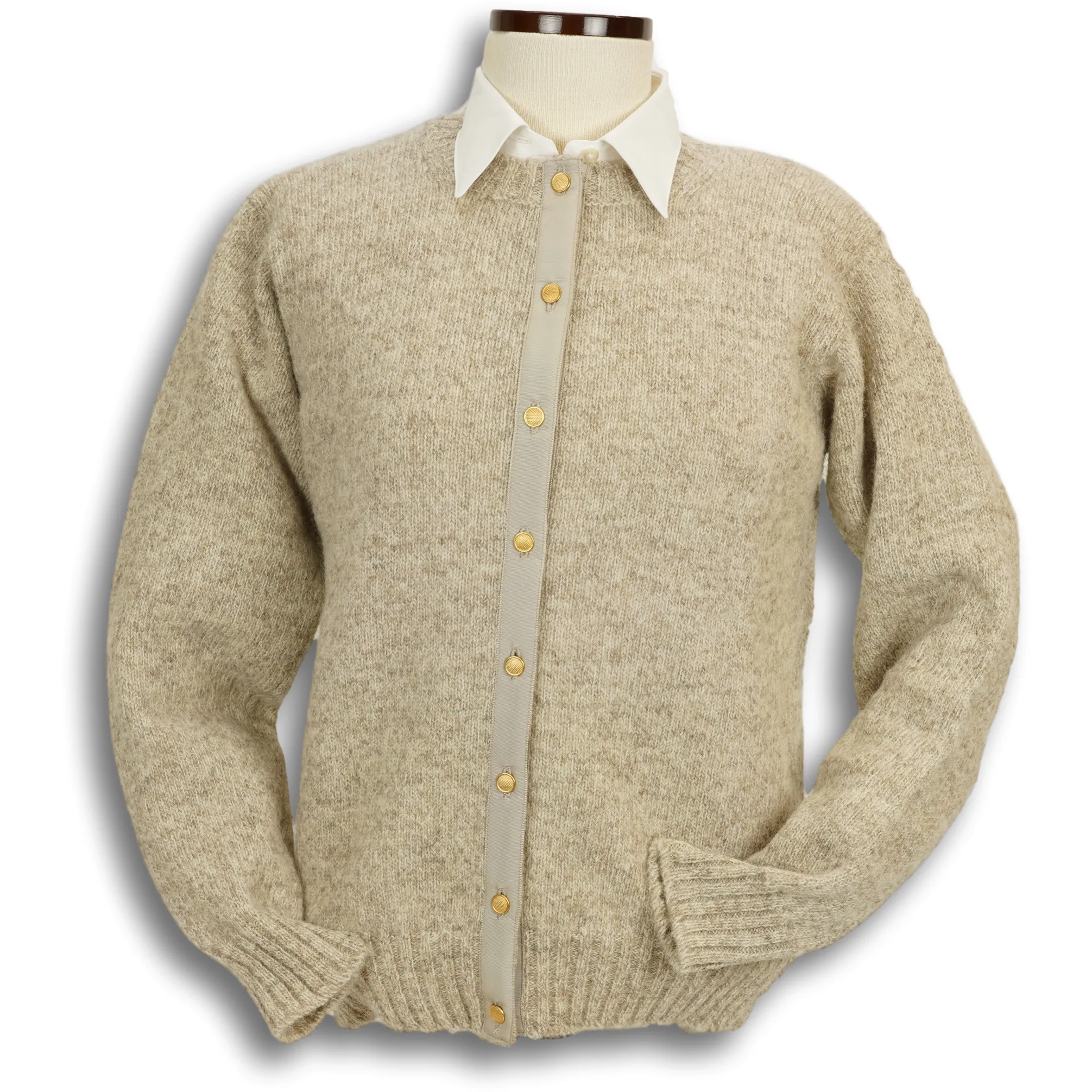 Shetland Crew Neck Cardigan Sweater sold by The Andover Shop product image thumbnail 5