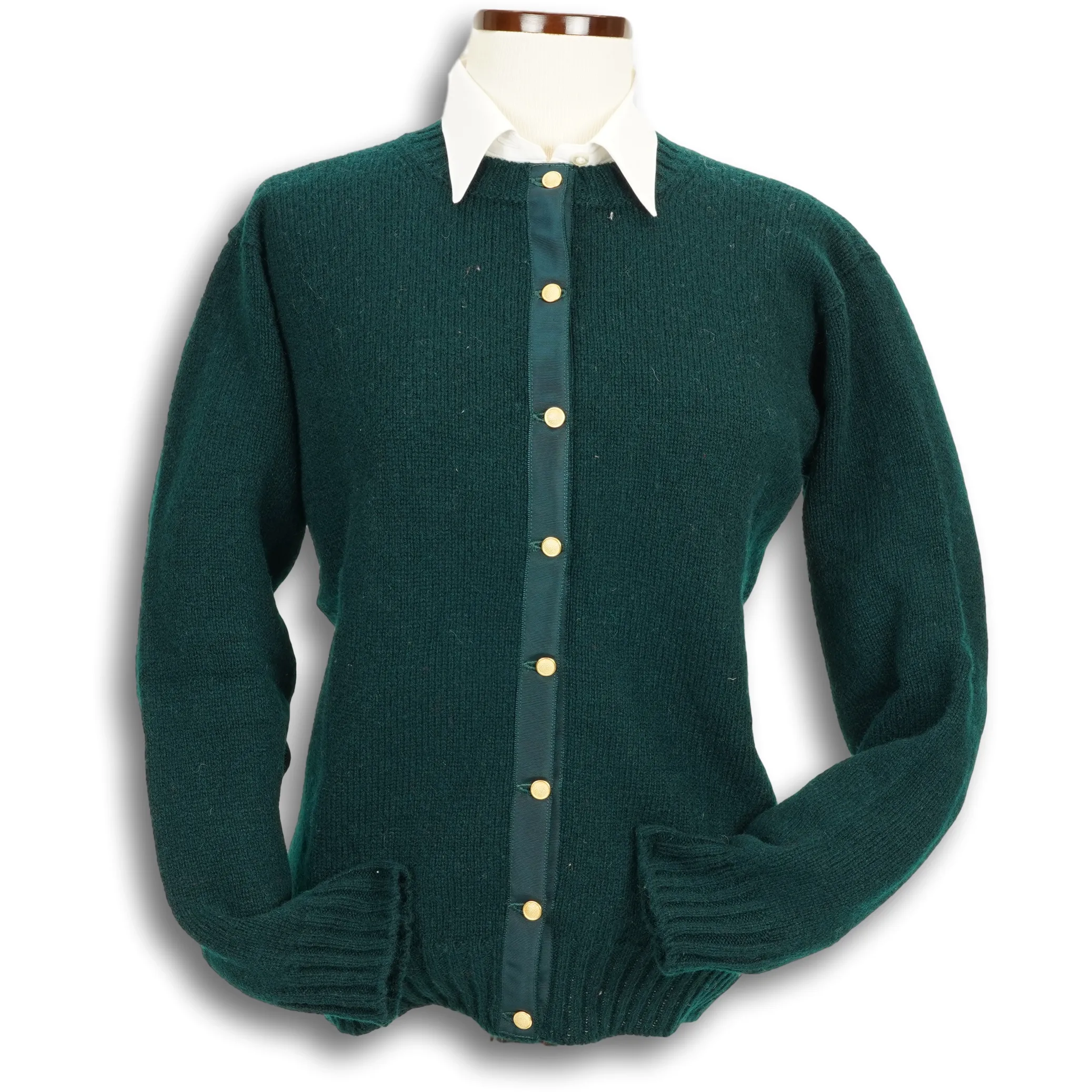 Shetland Crew Neck Cardigan Sweater sold by The Andover Shop