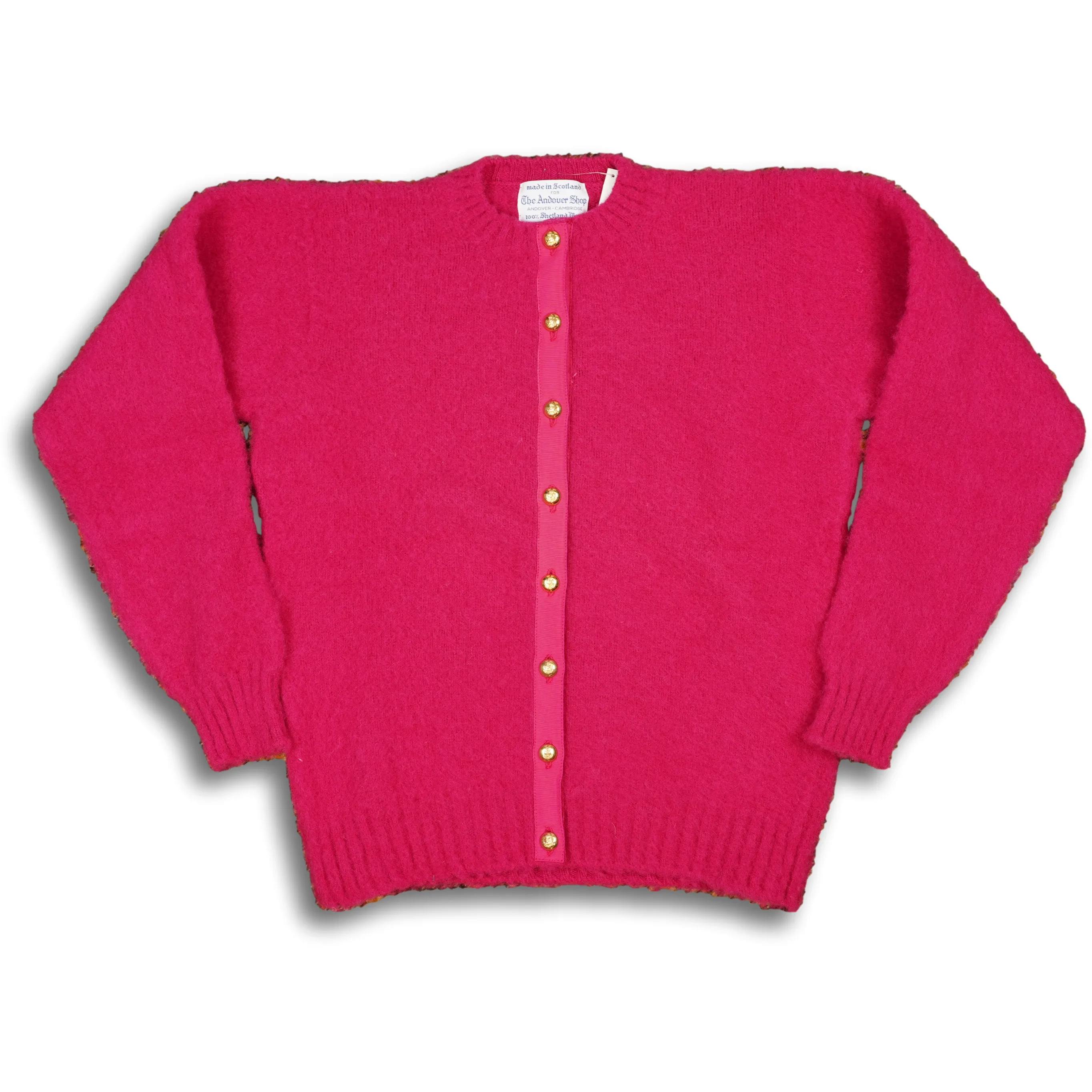 Brushed Shetland Crew Neck Cardigan Sweater sold by The Andover Shop product image thumbnail 5