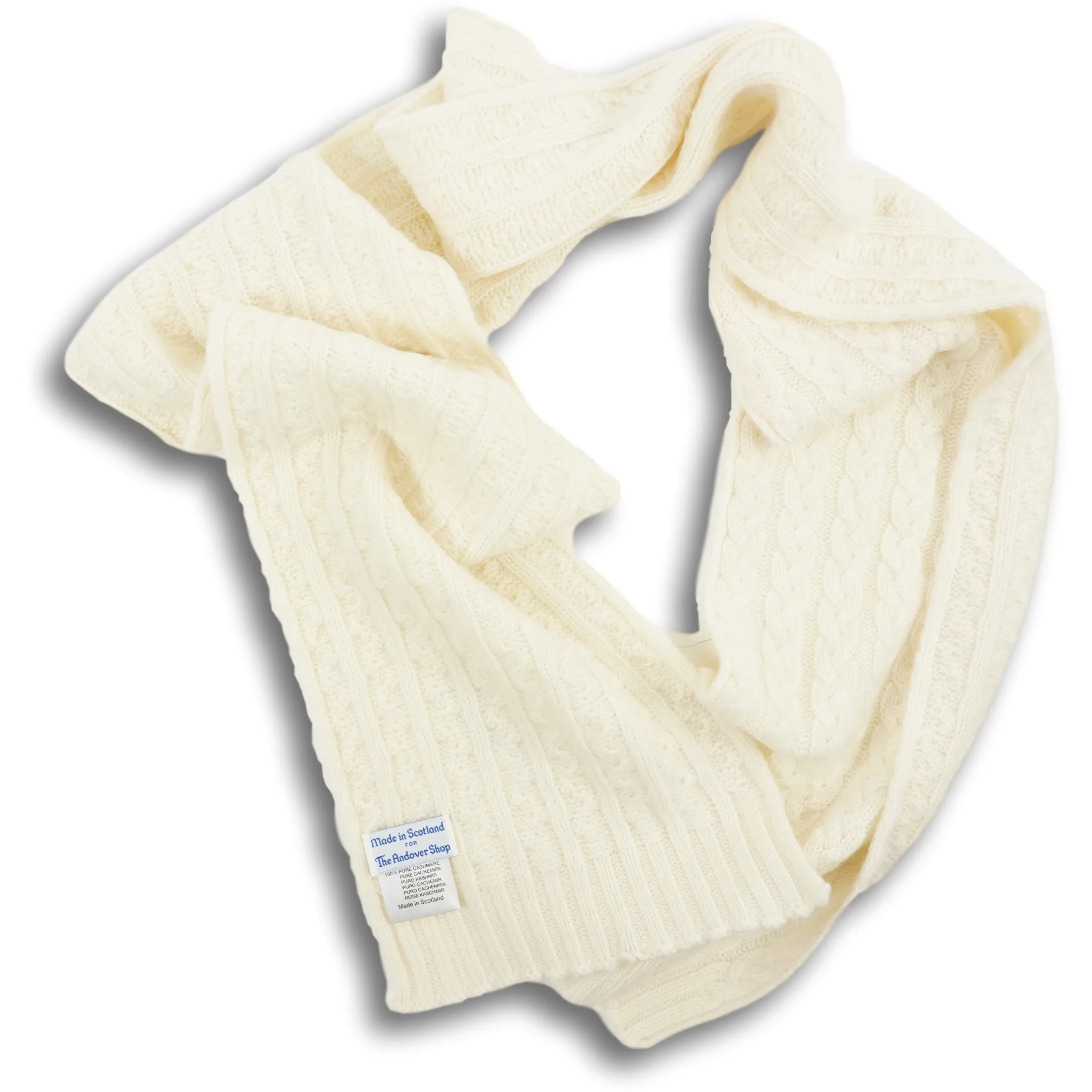 Cashmere Cable Knit Scarf sold by The Andover Shop product image thumbnail 4