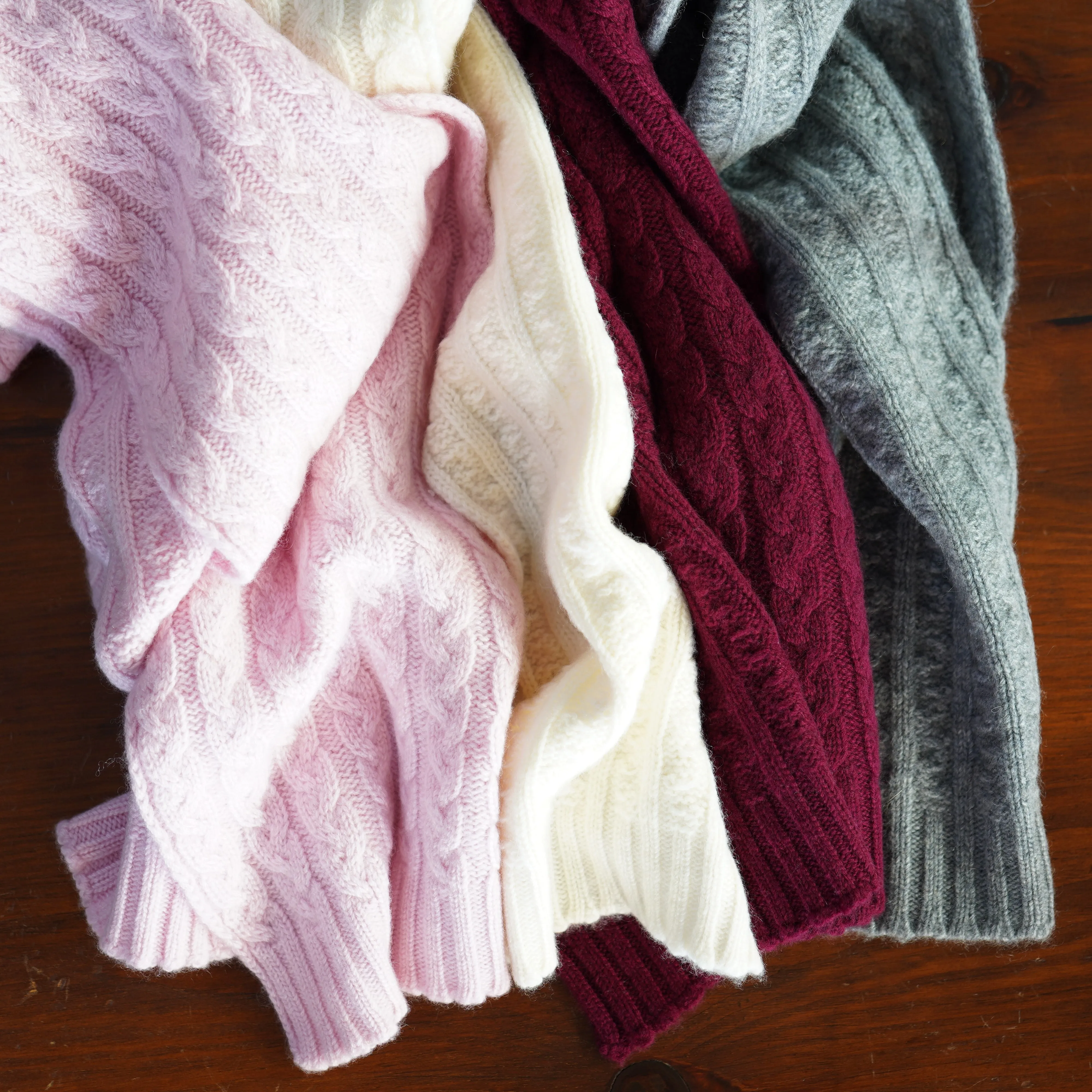 Cashmere Cable Knit Scarf sold by The Andover Shop product image thumbnail 5