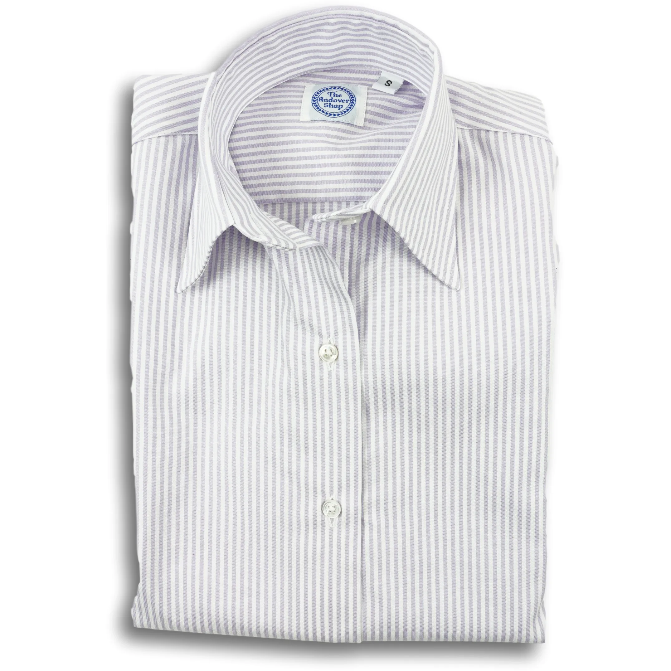 Lavender Stripe 80's 2-Ply Pinpoint Women's Dress Shirt sold by The Andover Shop