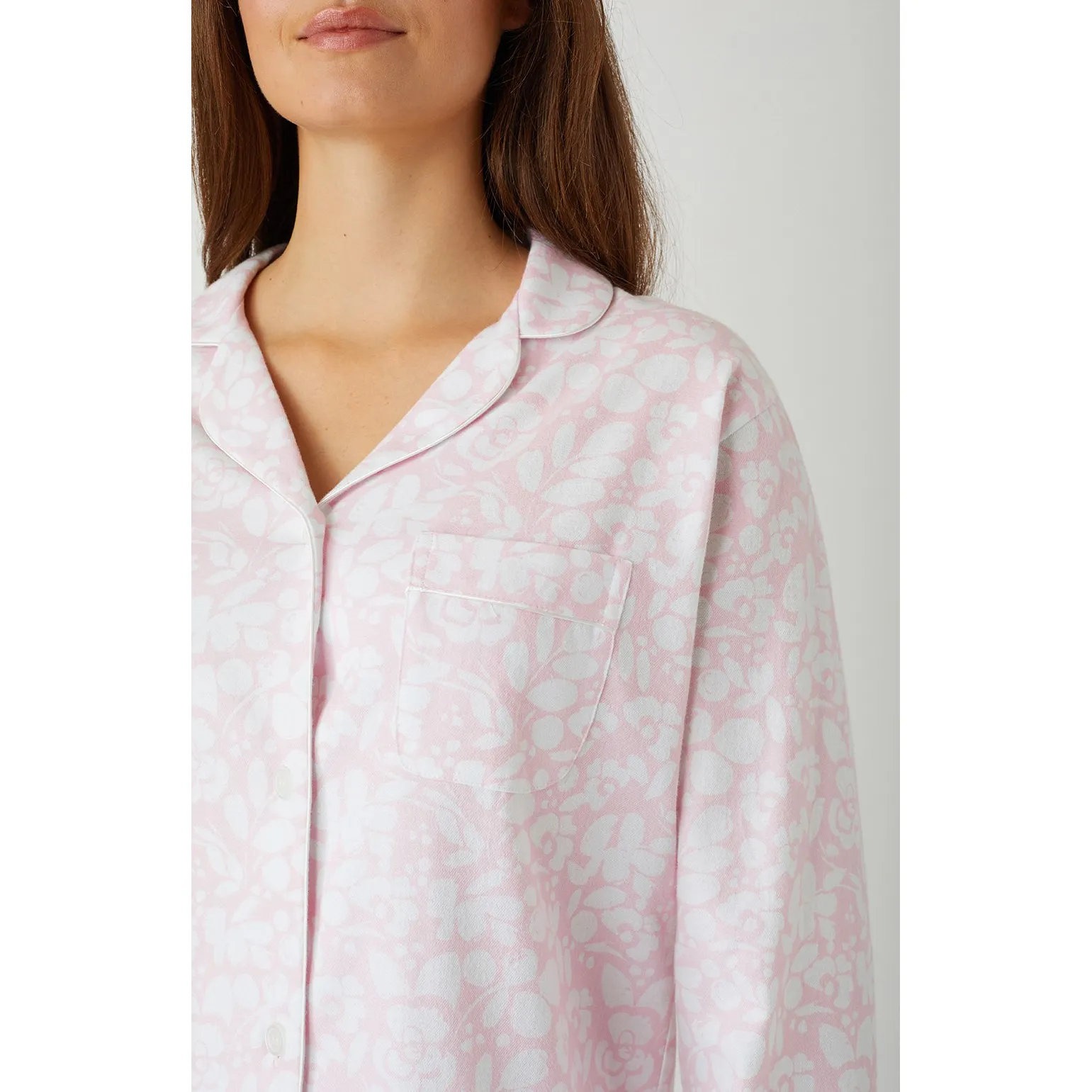 Ladies Brushed Cotton Flannel Pyjamas sold by The Andover Shop product image thumbnail 5