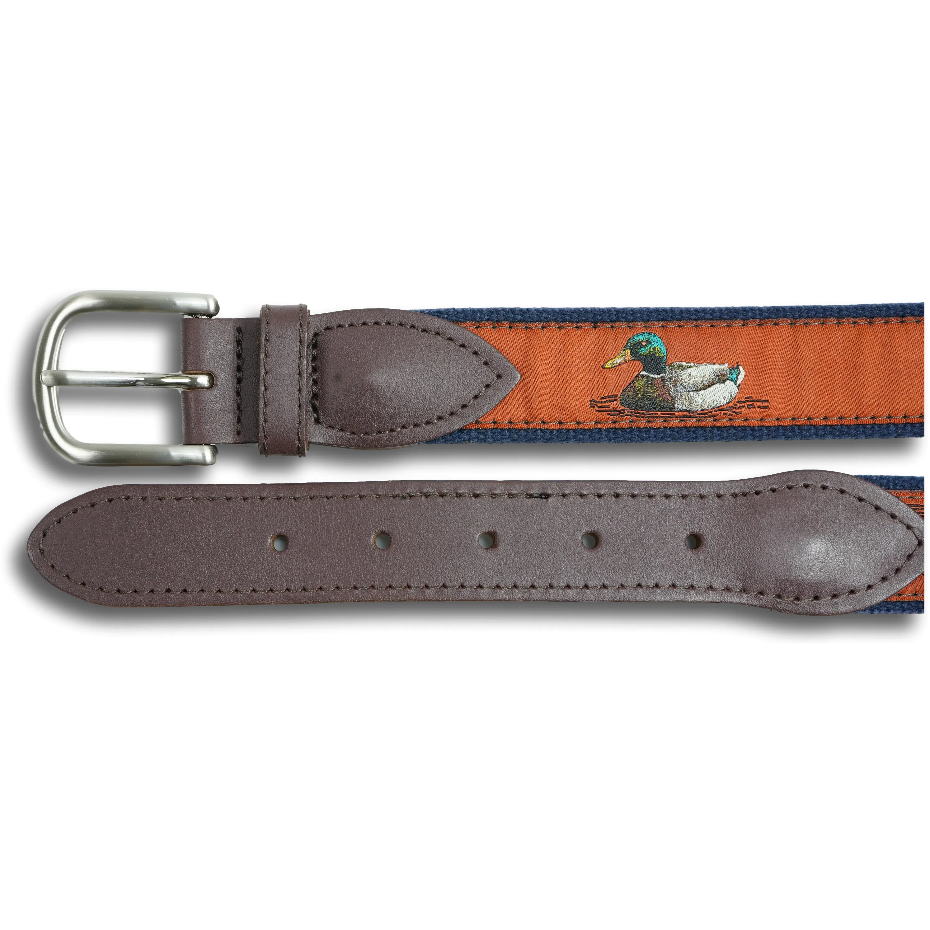 Burnt Sienna Ducks Leather Tab Belt sold by The Andover Shop product image thumbnail 2