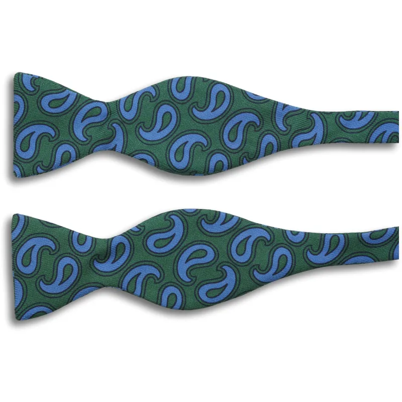 Paisley Print Motif Silk Butterfly Bow Tie sold by The Andover Shop
