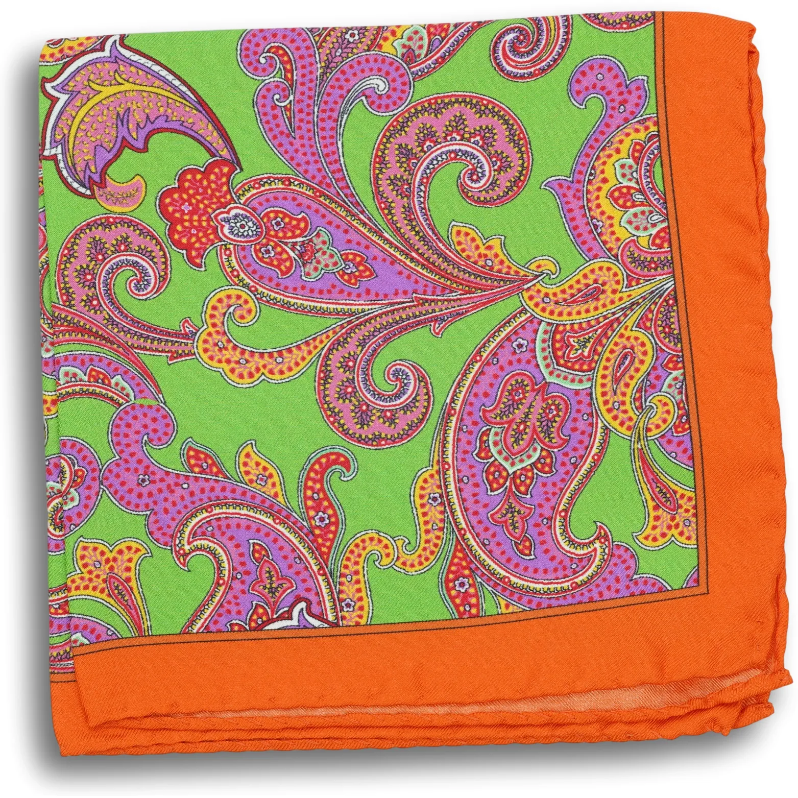 Multicolored Paisley Patterned Silk Pocket Square sold by The Andover Shop product image thumbnail 2