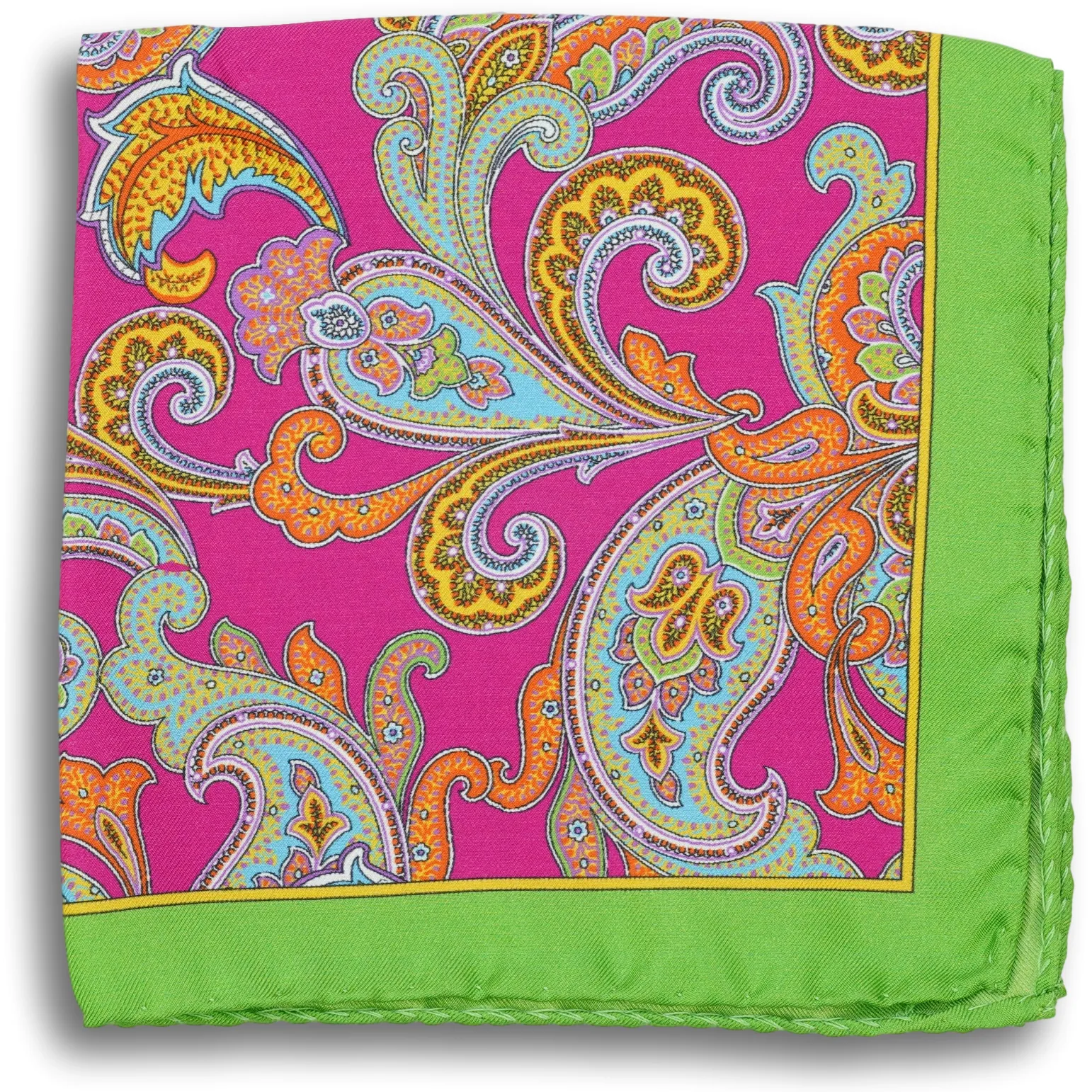 Multicolored Paisley Patterned Silk Pocket Square sold by The Andover Shop