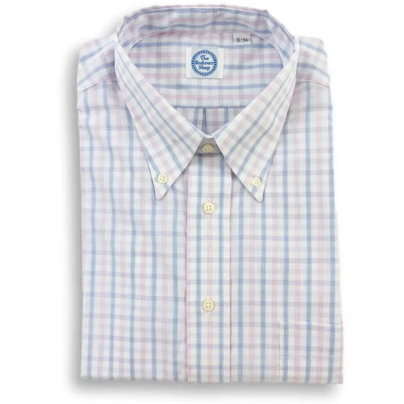 Blue and Pink Check Button Down Dress Shirt sold by The Andover Shop