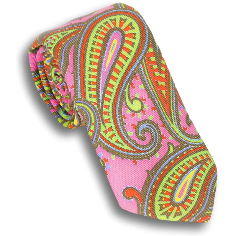 Large Multicolor Paisley Silk Tie sold by The Andover Shop