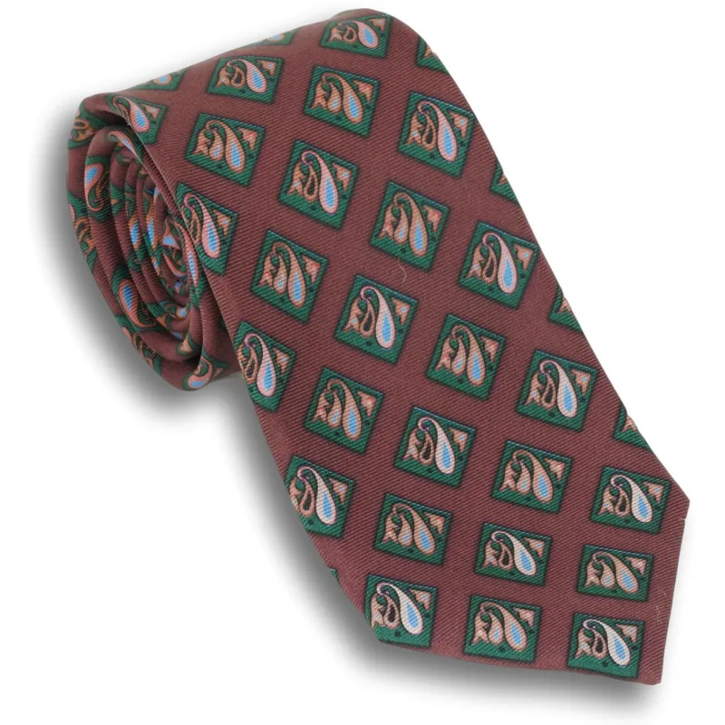 Diamond Paisley Motif Silk Tie sold by The Andover Shop