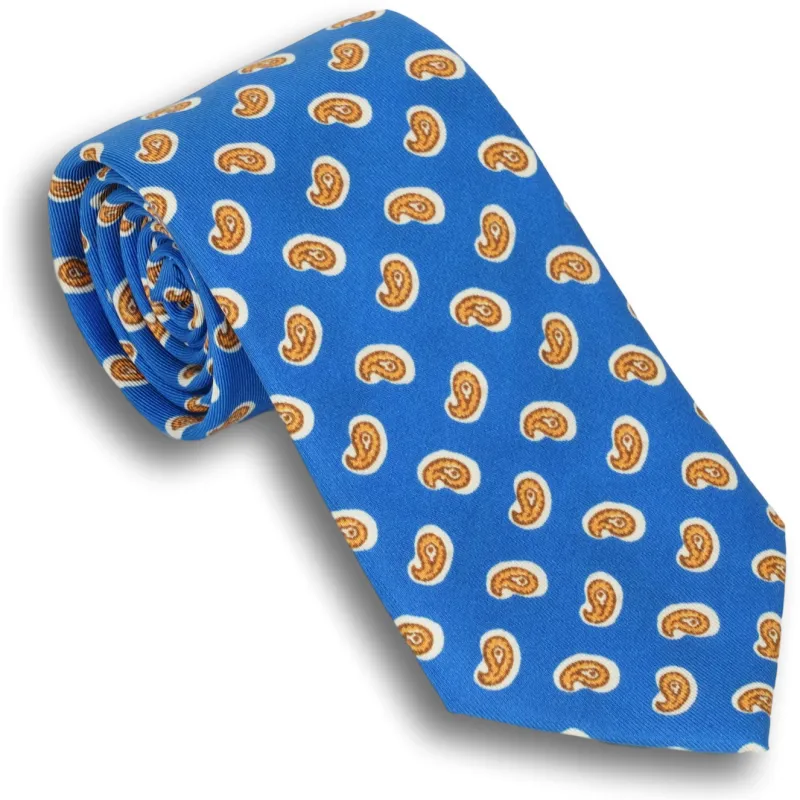 Royal Blue with Paisley Pattern Tie sold by The Andover Shop