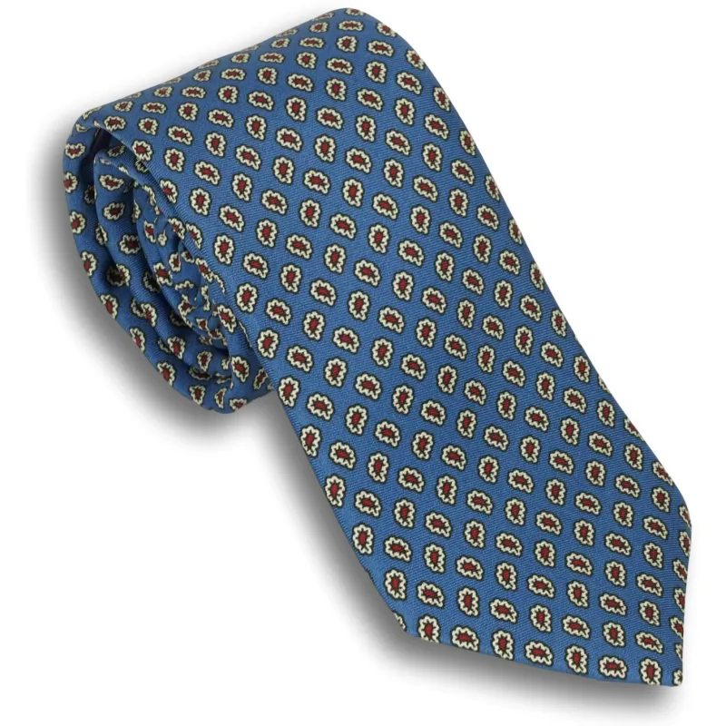 Denim Blue with Paisley Pattern Tie sold by The Andover Shop