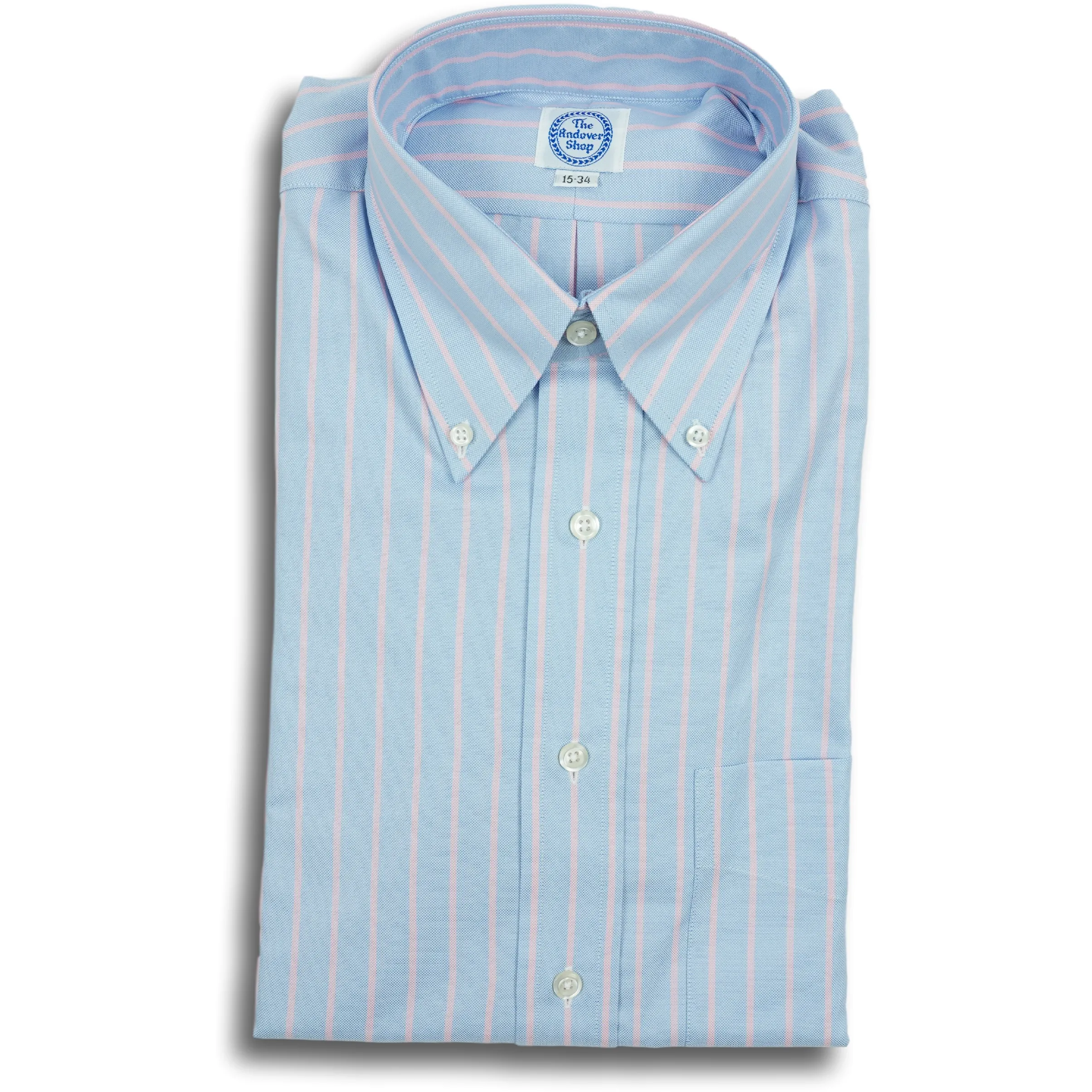 Blue Oxford with Pink Stripe Button Down Shirt sold by The Andover Shop