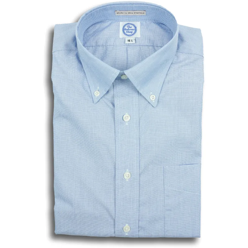 Blue End on End Button Down Shirt sold by The Andover Shop
