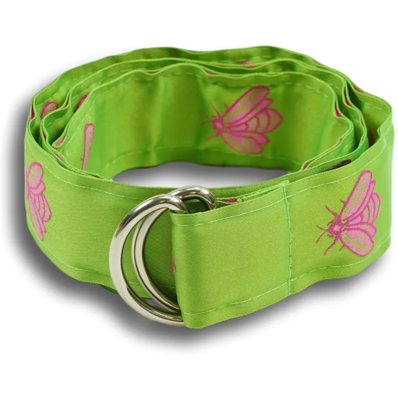 Lime Green with Pink Bees Ribbon Belt sold by The Andover Shop
