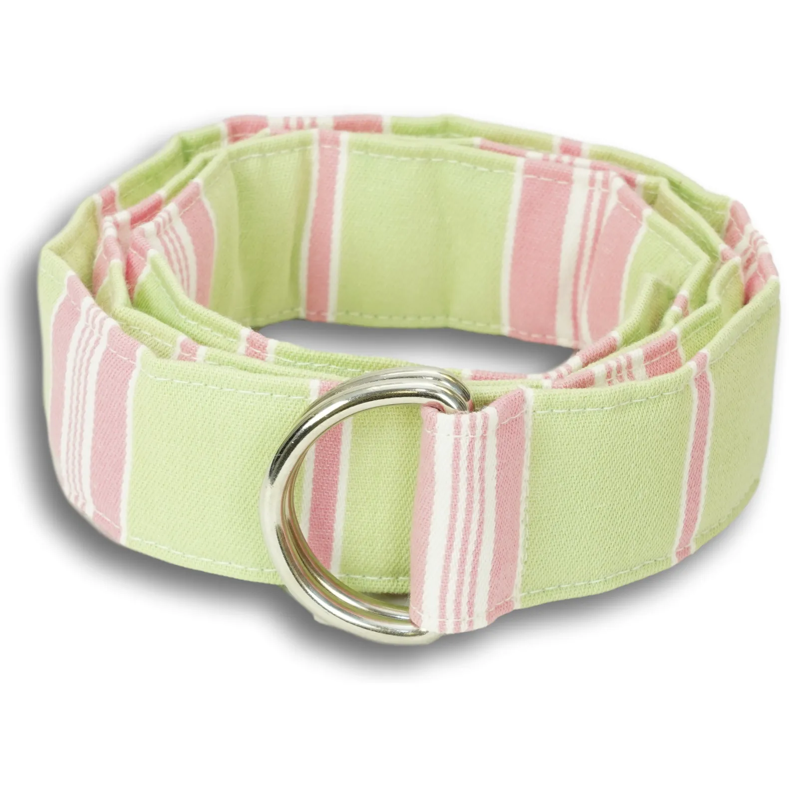 Lime Green and Pink Striped Ribbon Belt sold by The Andover Shop