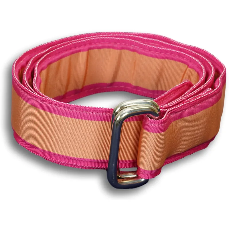 Pink with Wide Salmon Stripe Ribbon Belt sold by The Andover Shop