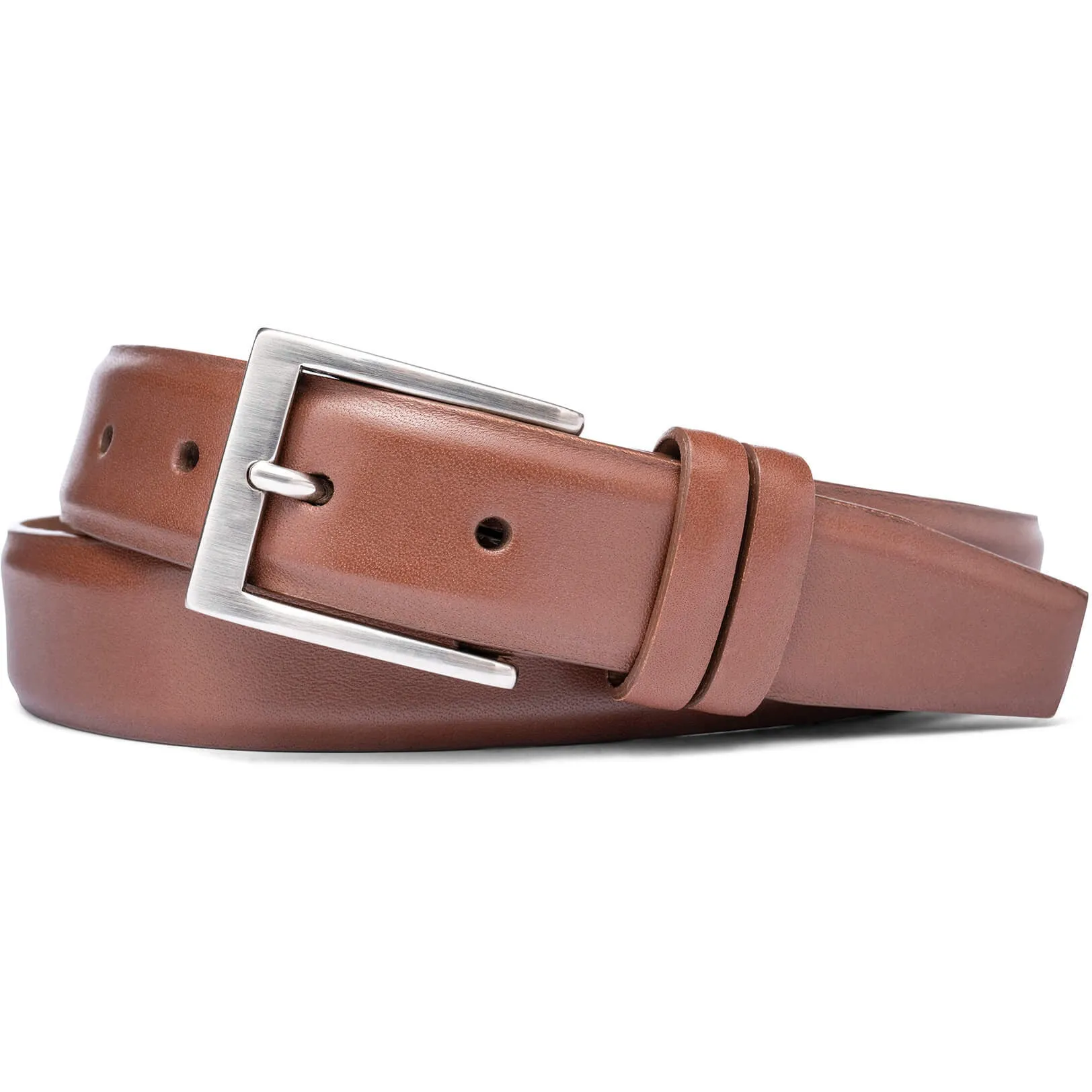 1 1/4" Semi-Matte Calfskin Belt with Brushed Nickel Buckle sold by The Andover Shop