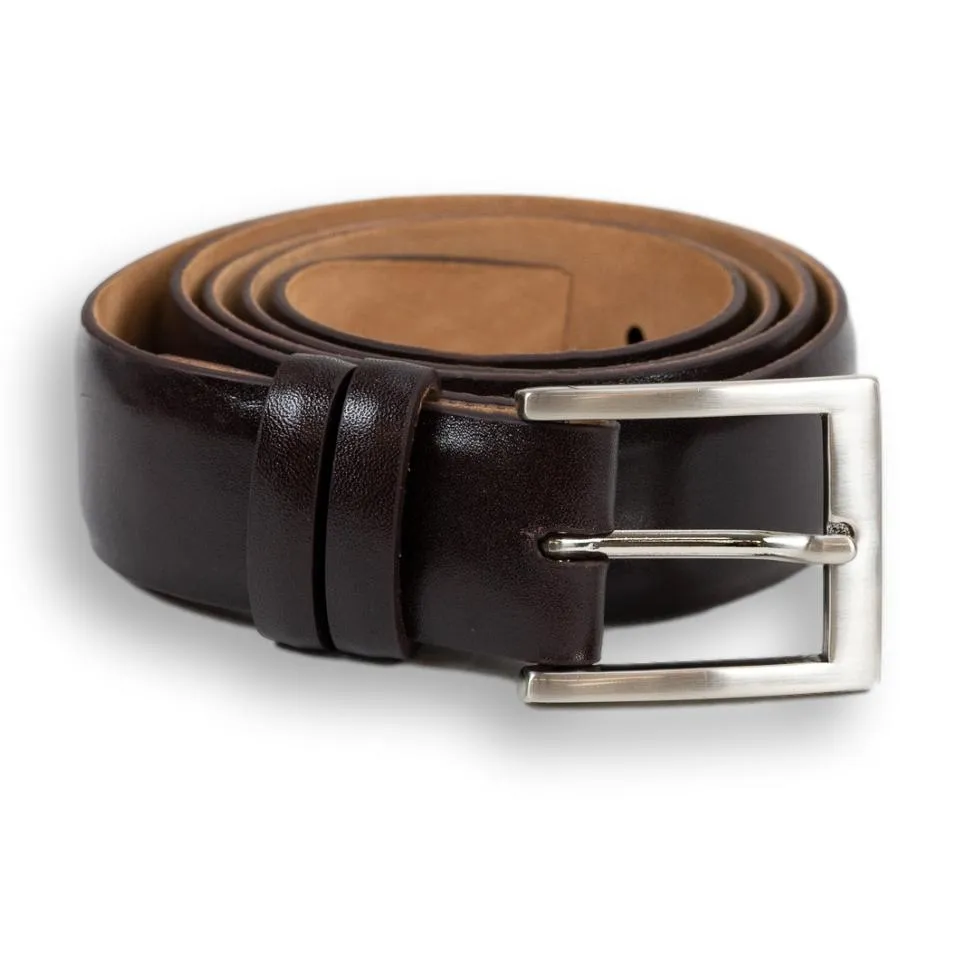1 1/4" Semi-Matte Calfskin Belt with Brushed Nickel Buckle sold by The Andover Shop product image thumbnail 4