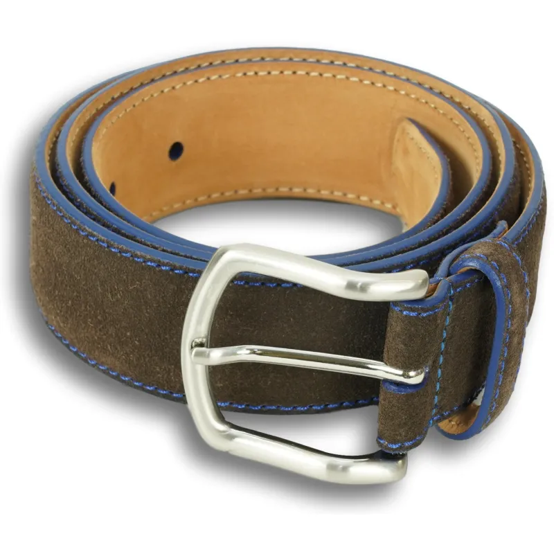 Suede Calfskin Belt with Brushed Nickel Buckle sold by The Andover Shop