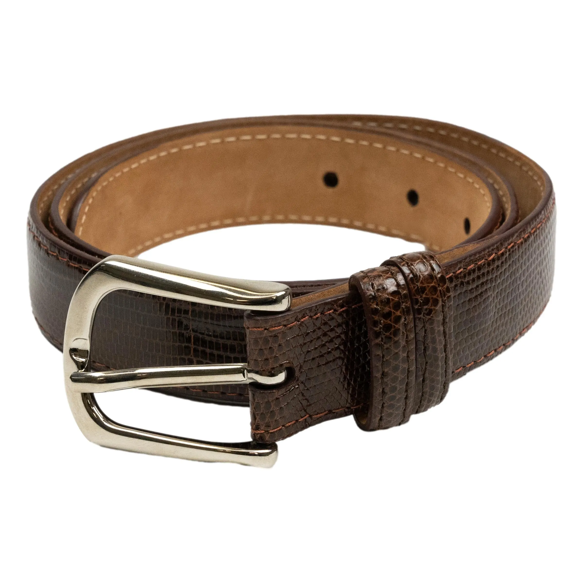 1 1/8" Lizard Skin Belt with Nickel Buckle sold by The Andover Shop