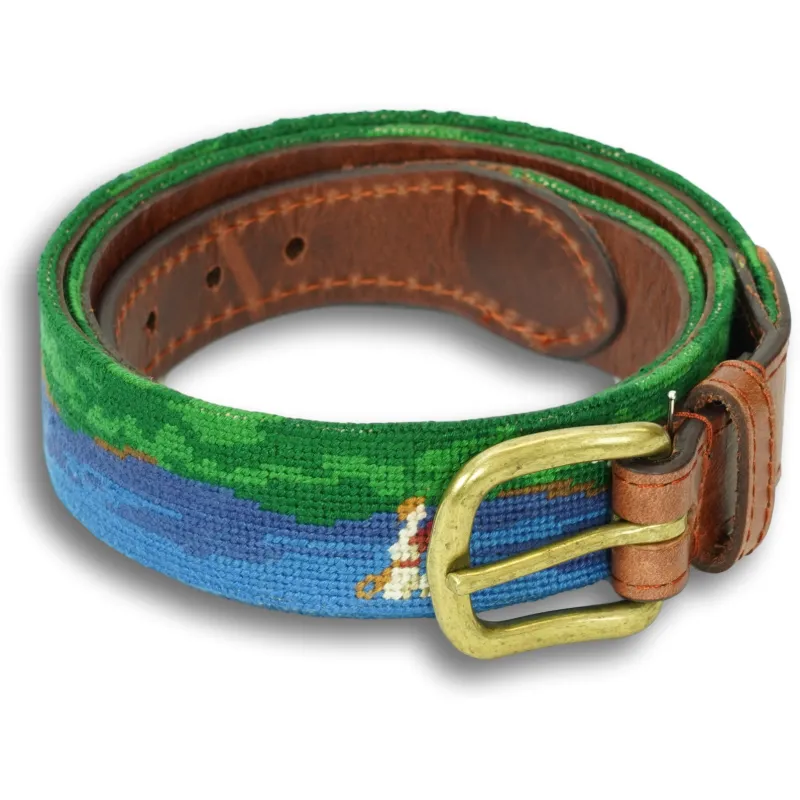 Fly Fishing Needlepoint Belt sold by The Andover Shop