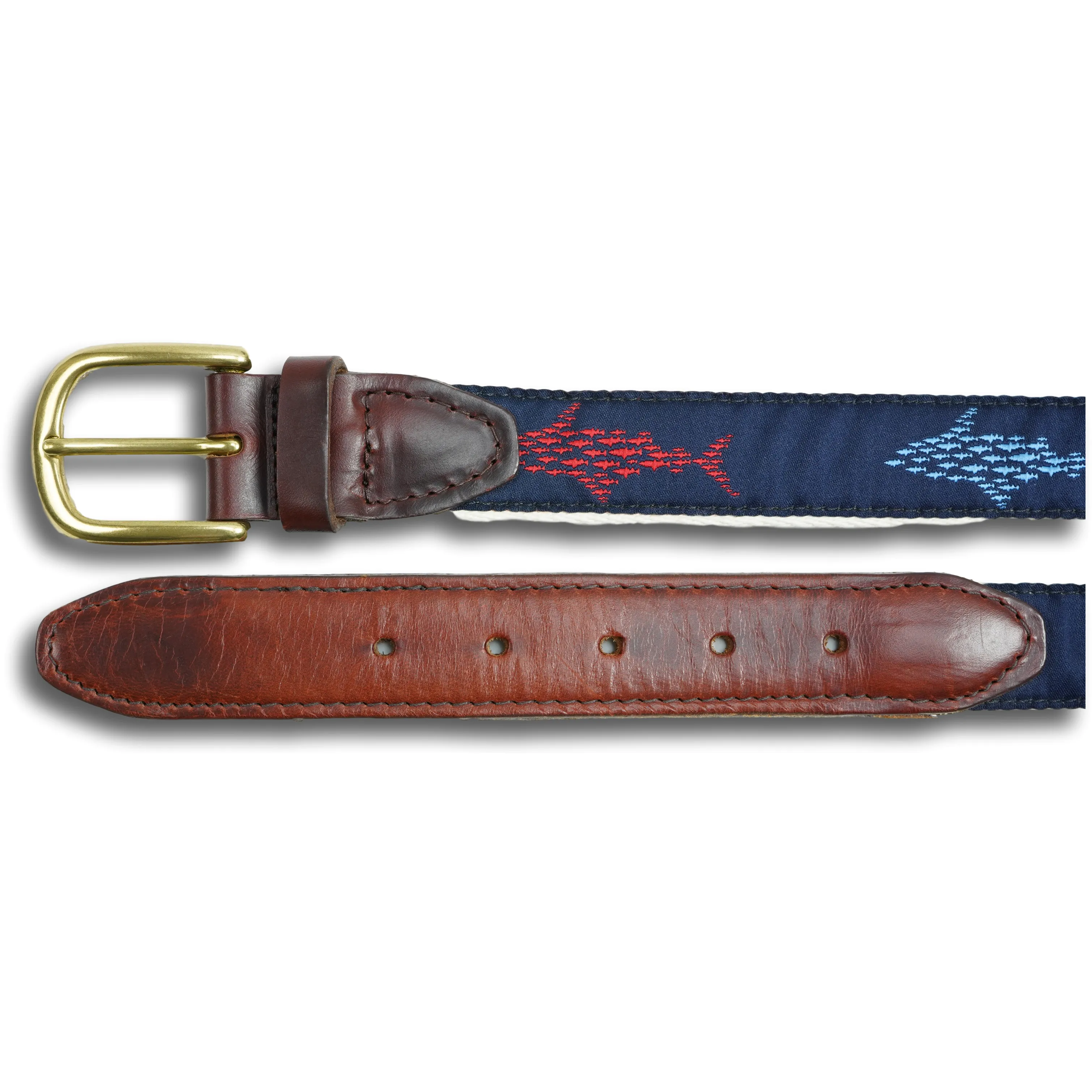 Red White and Blue Shark Ribbon Belt sold by The Andover Shop product image thumbnail 2