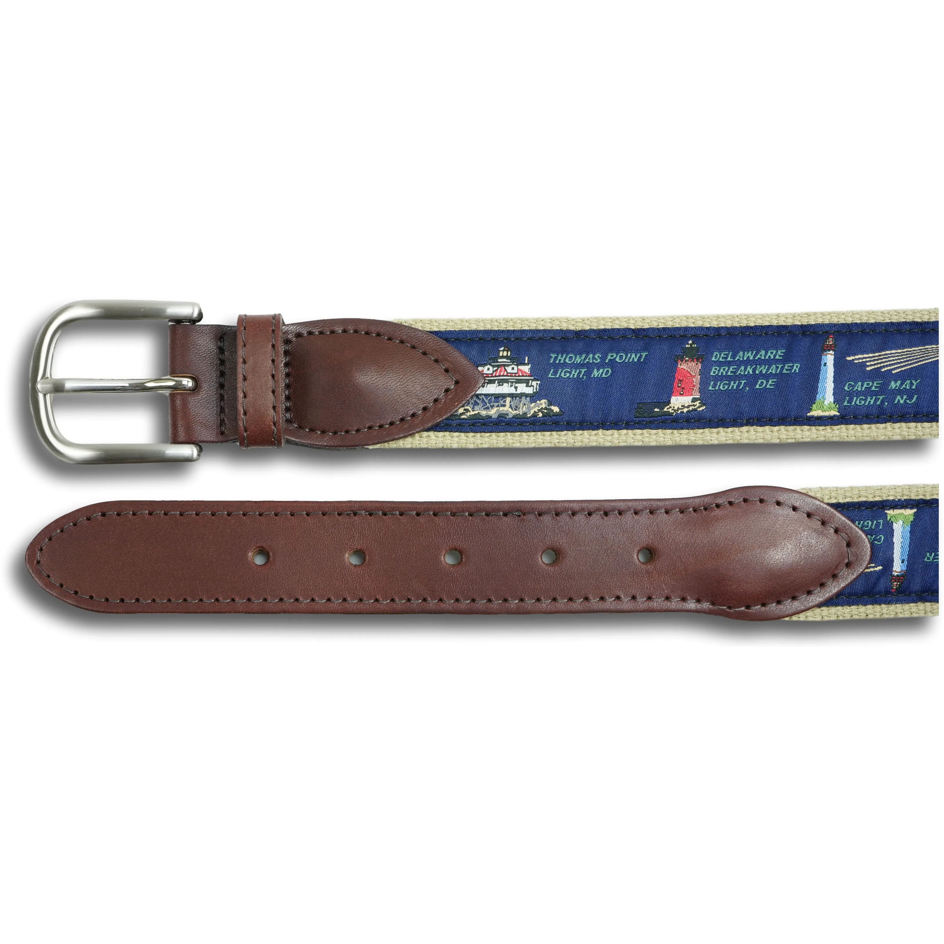East Coast Light House Leather Tab Belt sold by The Andover Shop product image thumbnail 2