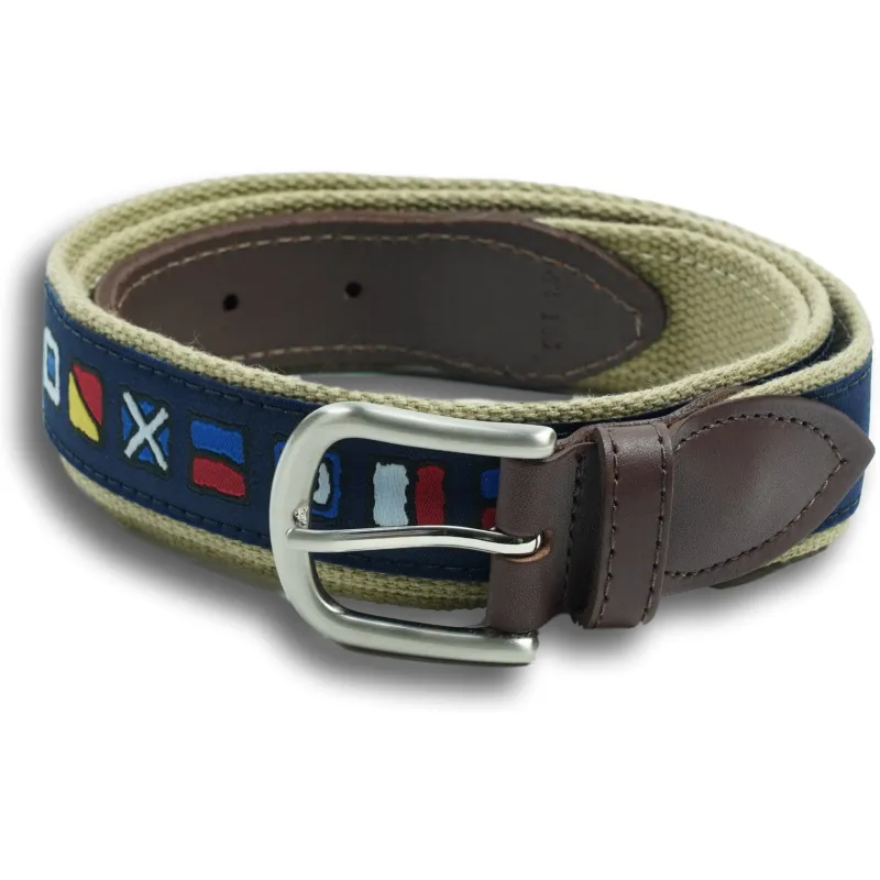 It's 5 O'Clock Somewhere Leather Tab Belt sold by The Andover Shop