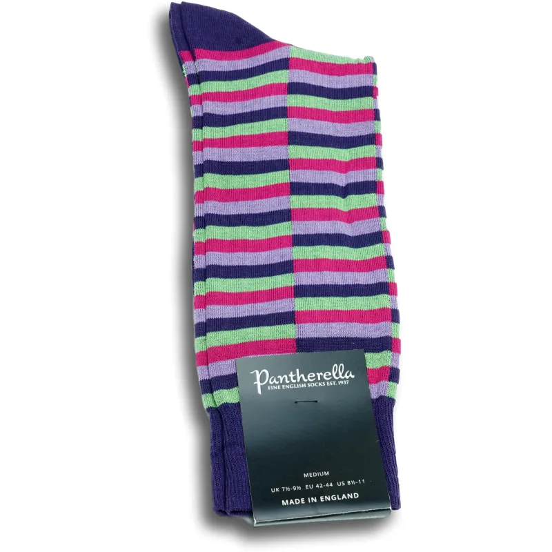 Cotton Lisle Stripe Socks made by Pantherella