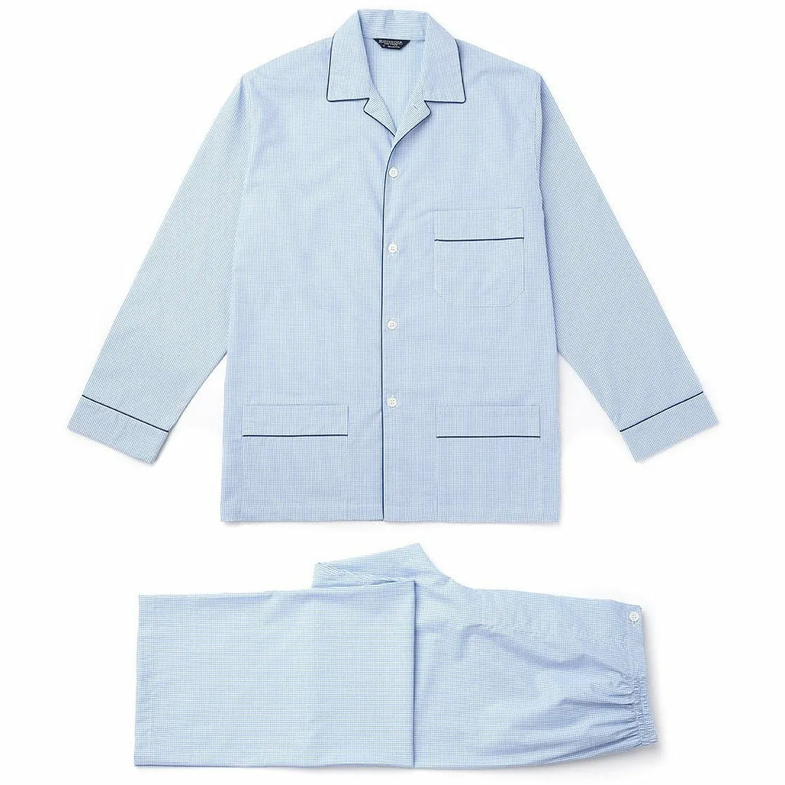 Classic Sky Gingham Pyjamas sold by The Andover Shop product image thumbnail 3