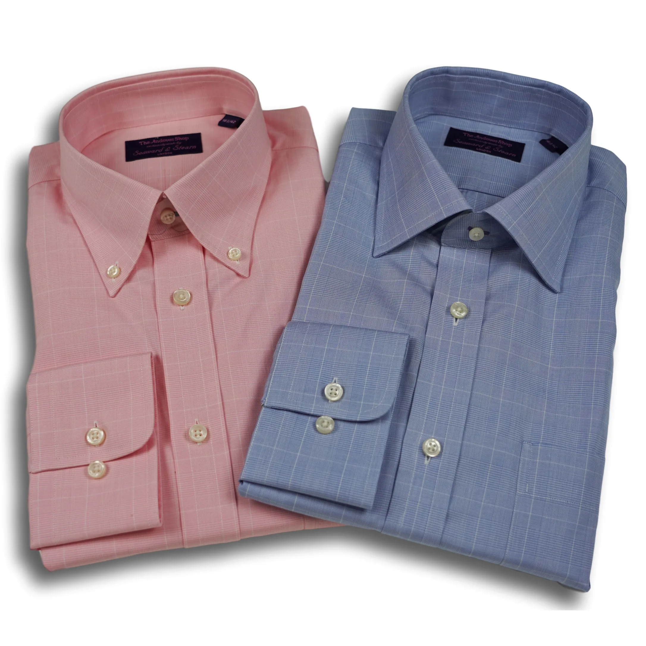 Pink Prince of Wales Button Down Dress Shirt sold by The Andover Shop product image thumbnail 2